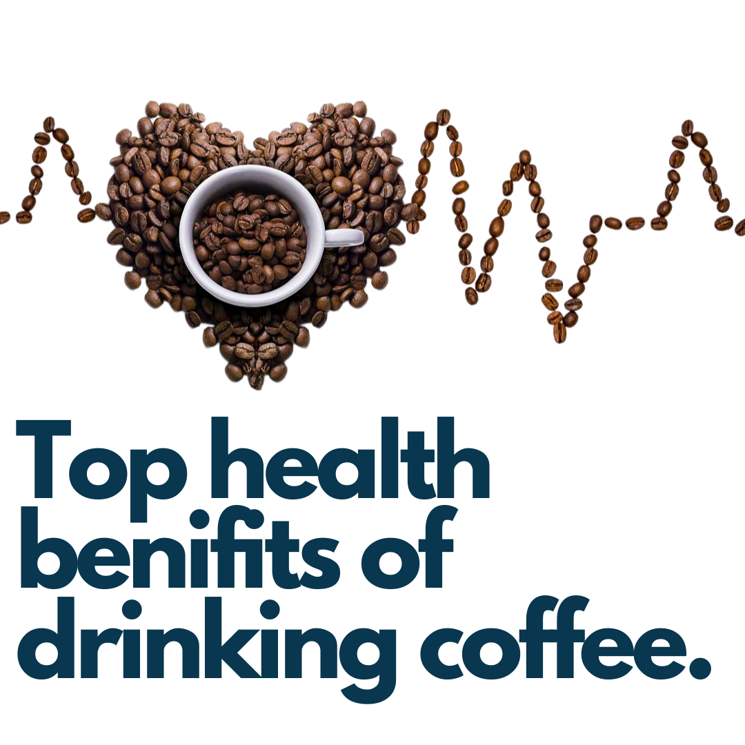 Top health benefits of drinking coffee graphic